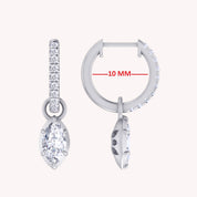 Dangle Drop Lab Grown Diamond Huggie Hoop Earrings