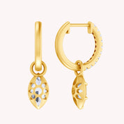 Dangle Drop Lab Grown Diamond Huggie Hoop Earrings