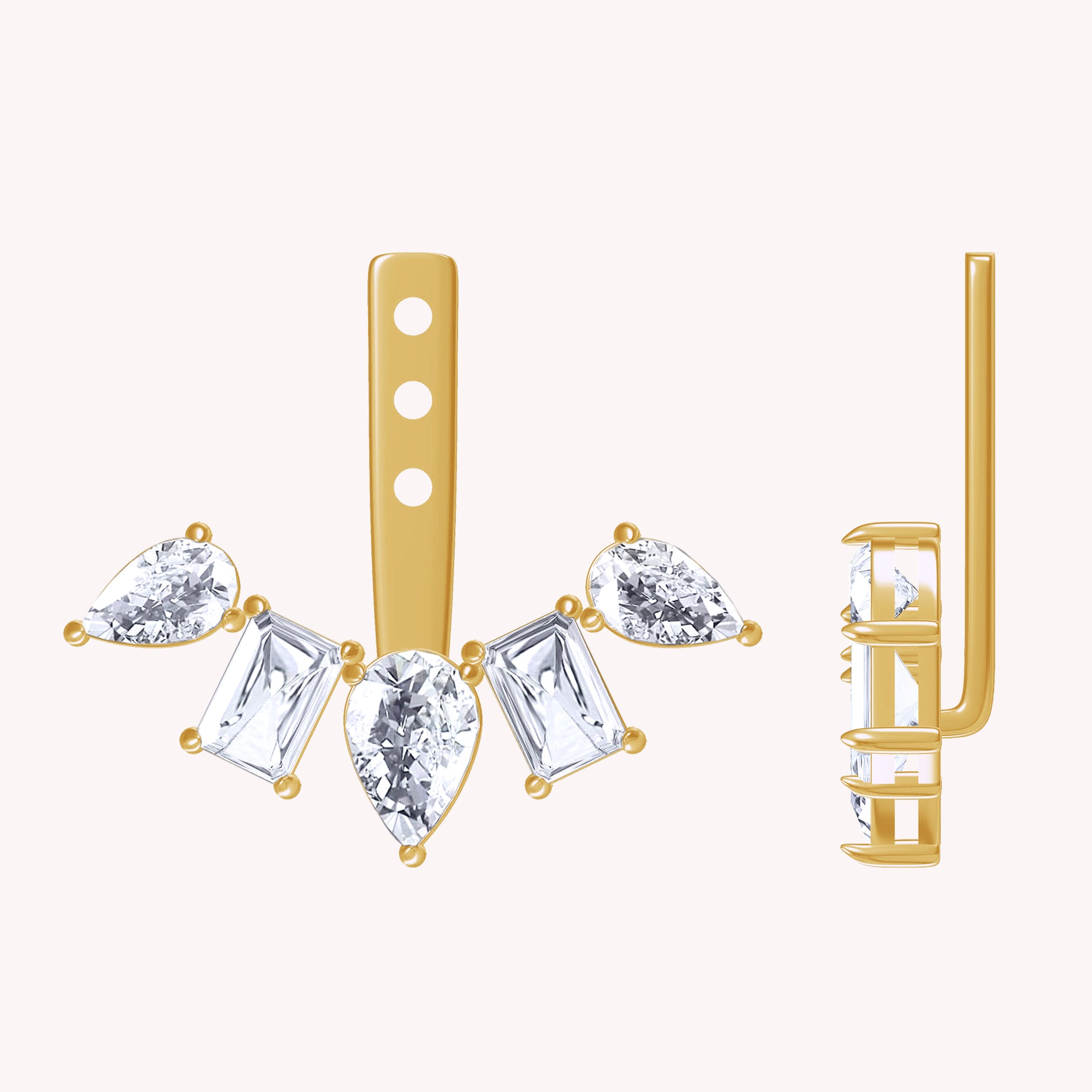 Multi Shaped Add-On Moissanite Earrings