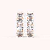 IGI Certified Lab Grown Diamond Five Stone Hoop Earrings