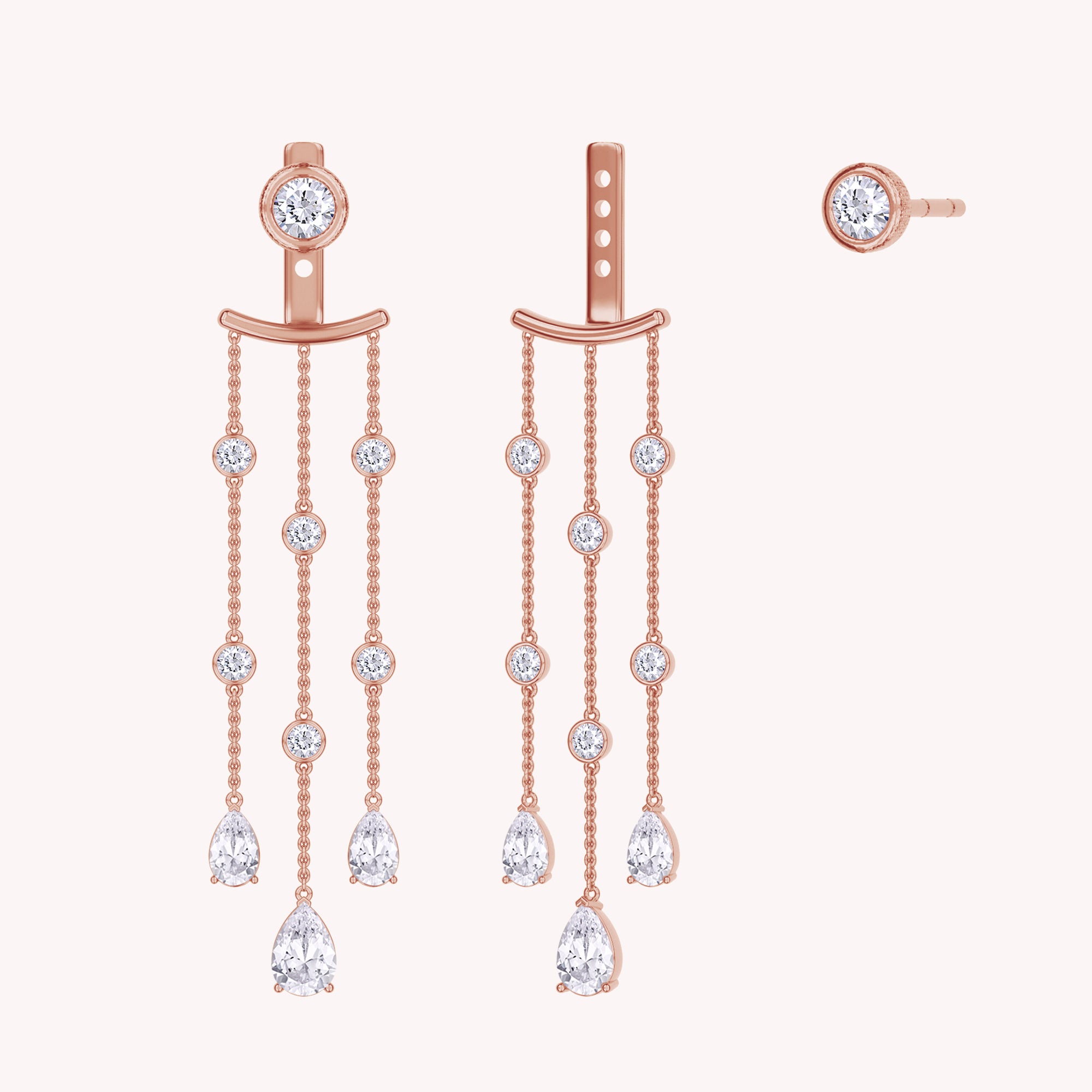 Chandelier Earrings for Women, Moissanite Tassel Style Long Drop Earrings