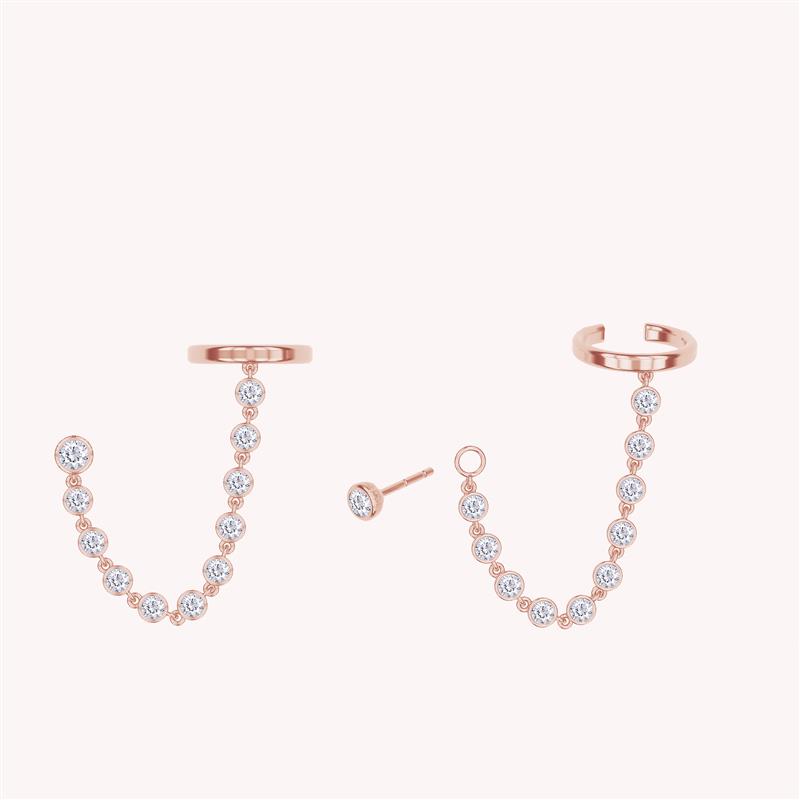 Moissanite Ear Cuff Earrings