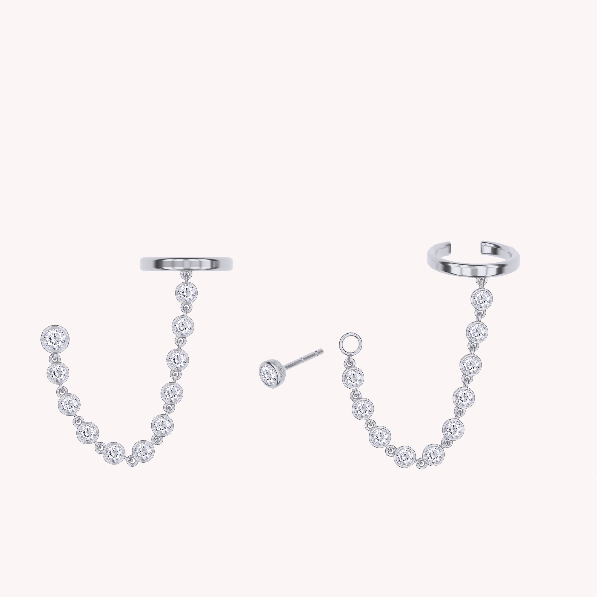 Moissanite Ear Cuff Earrings