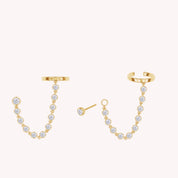 Moissanite Ear Cuff Earrings