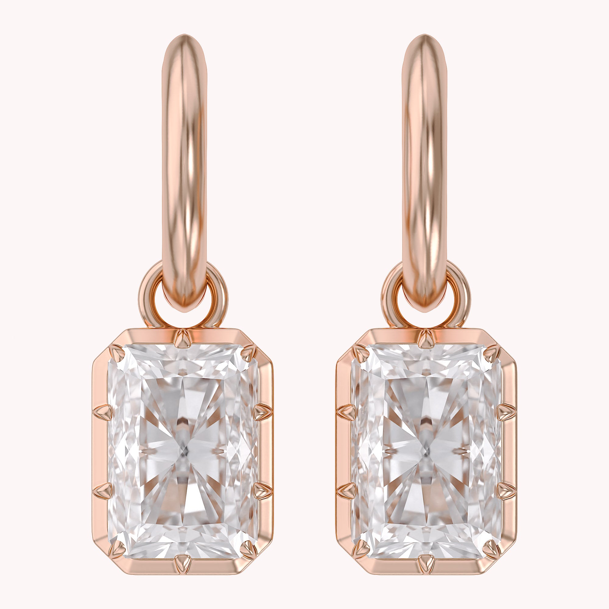 5.95 Carat Radiant Cut Lab Grown Diamond Drop Dangle Earrings