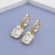 5.95 Carat Radiant Cut Lab Grown Diamond Drop Dangle Earrings