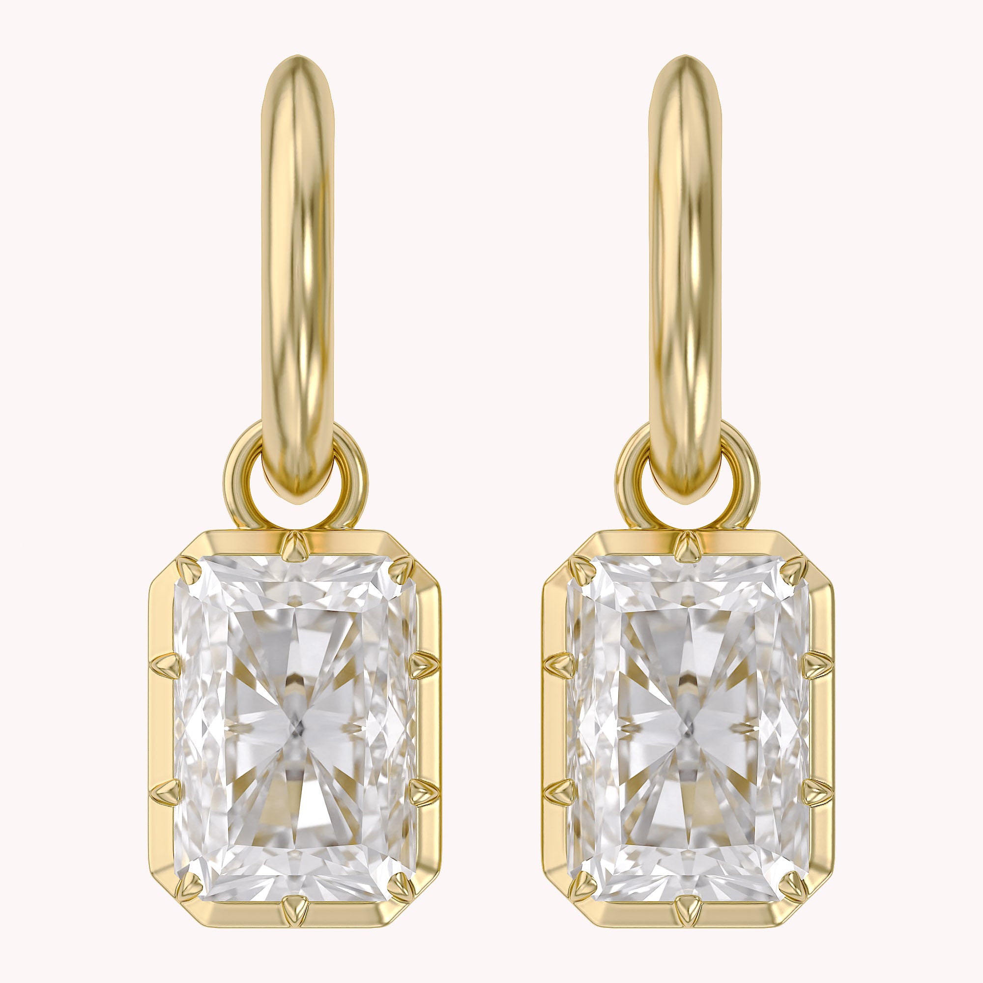 5.95 Carat Radiant Cut Lab Grown Diamond Drop Dangle Earrings