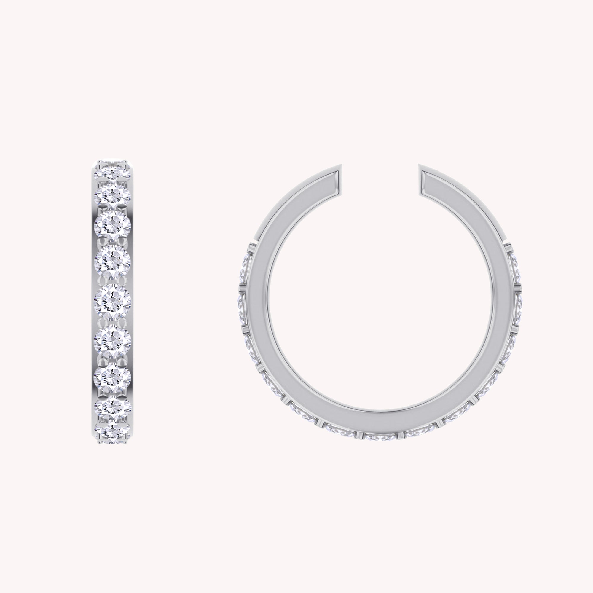 Lab Created Moissanite Single Cuff Earring