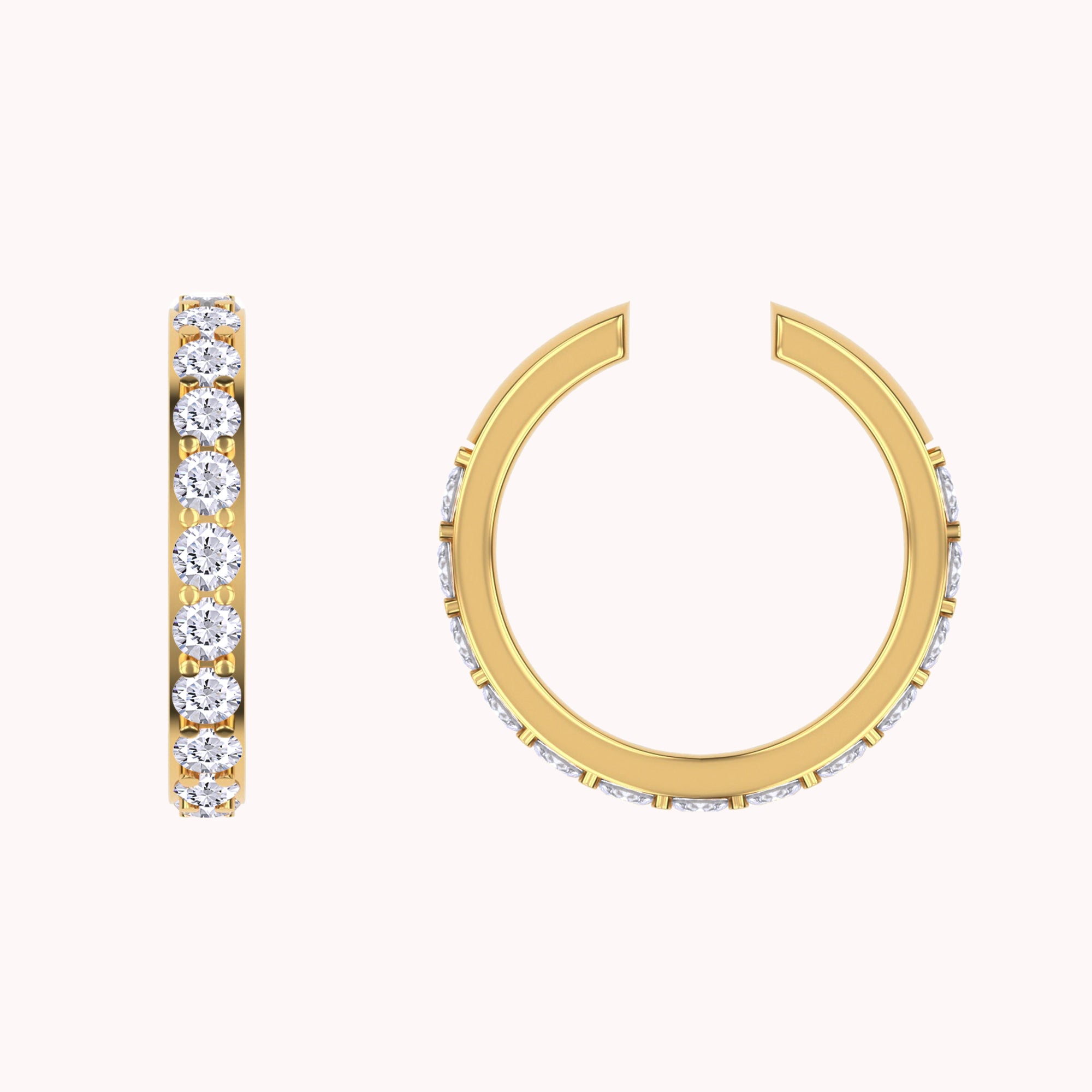 Lab Created Moissanite Single Cuff Earring