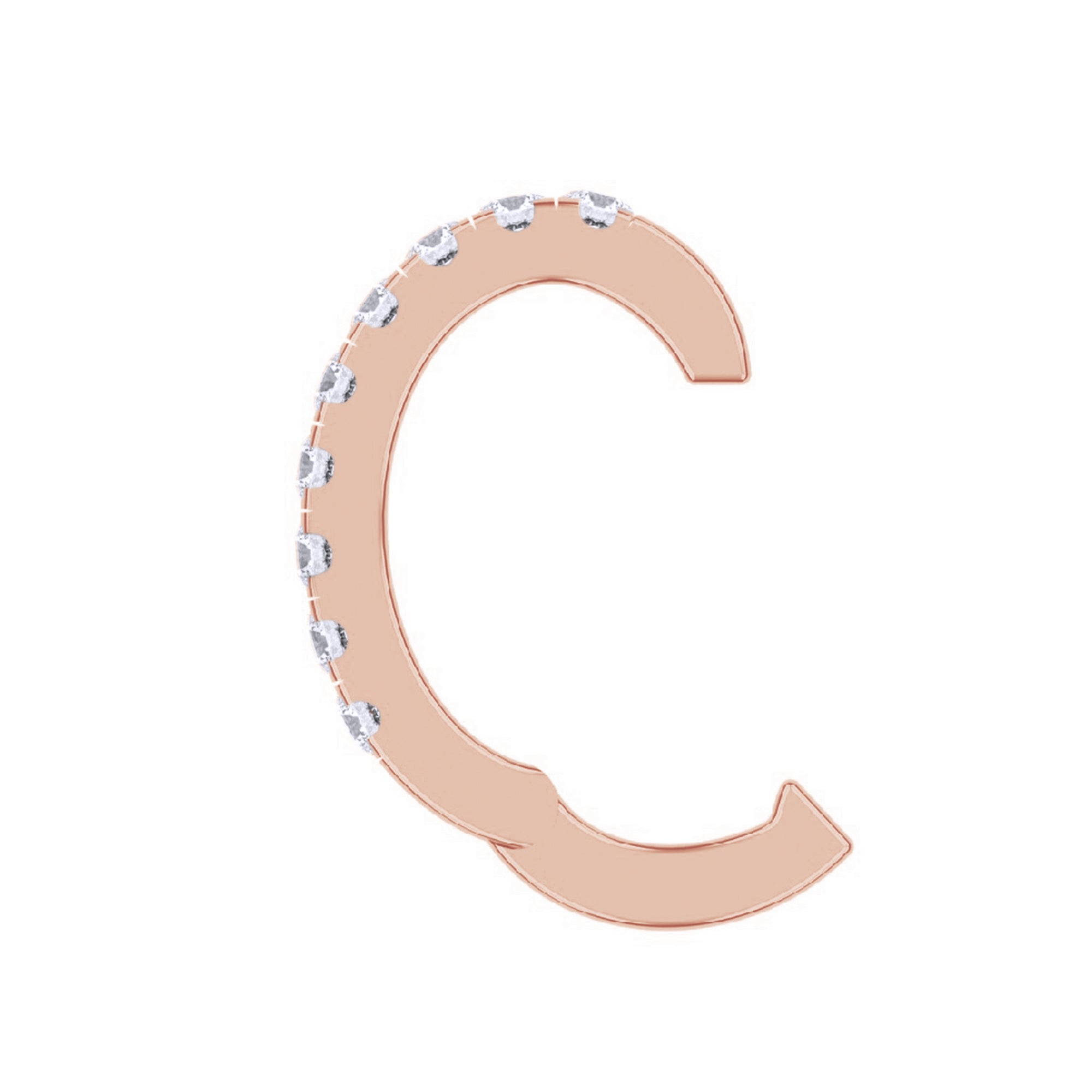 Lab Created Moissanite Single Piece Cuff Earrings