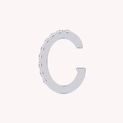White Cubic Zirconia Single Piece Cuff Earrings