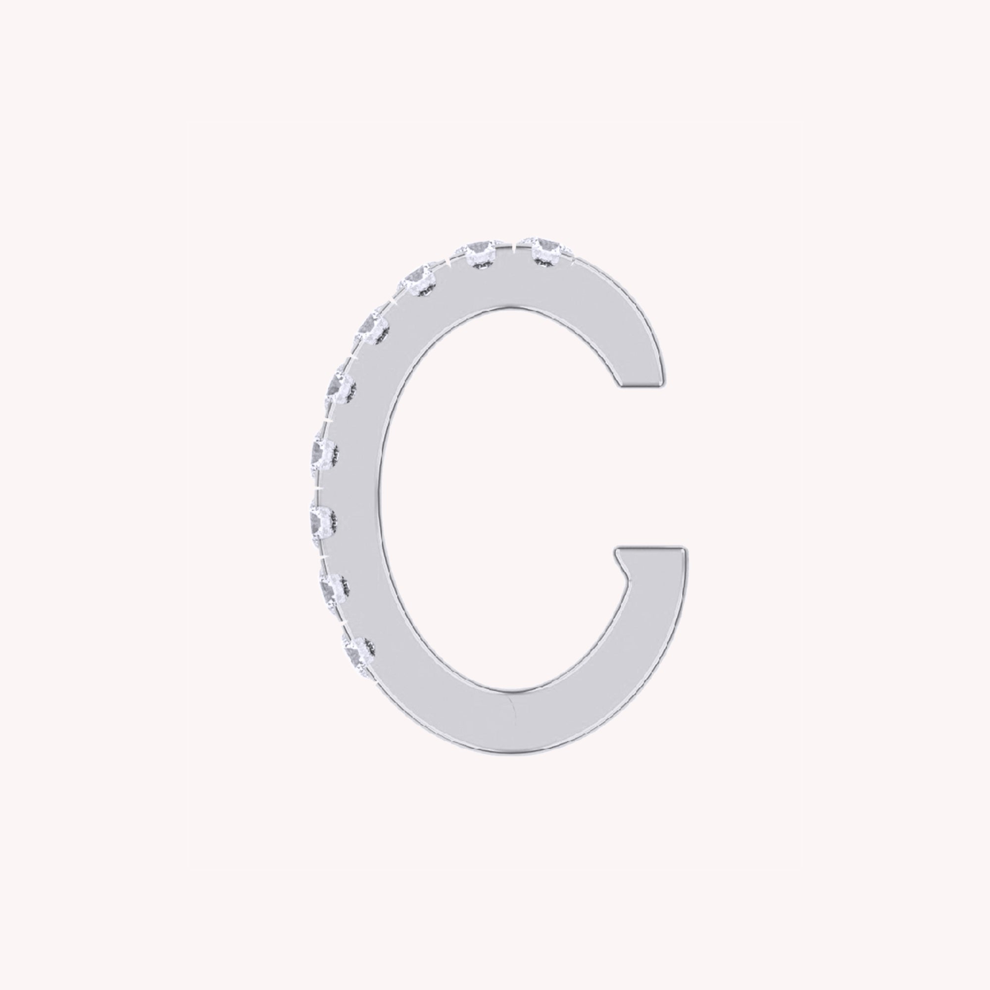 White Cubic Zirconia Single Piece Cuff Earrings