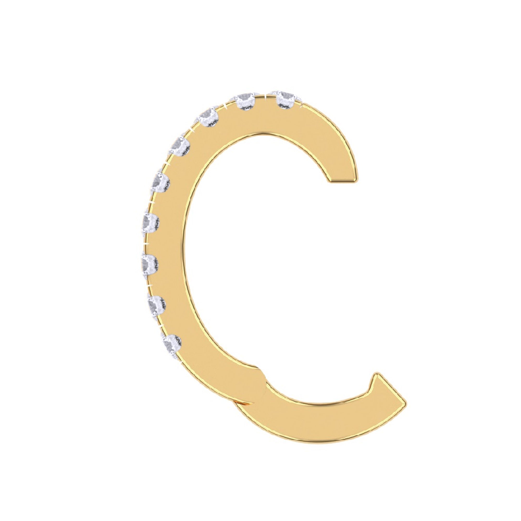 Lab Created Moissanite Single Piece Cuff Earrings
