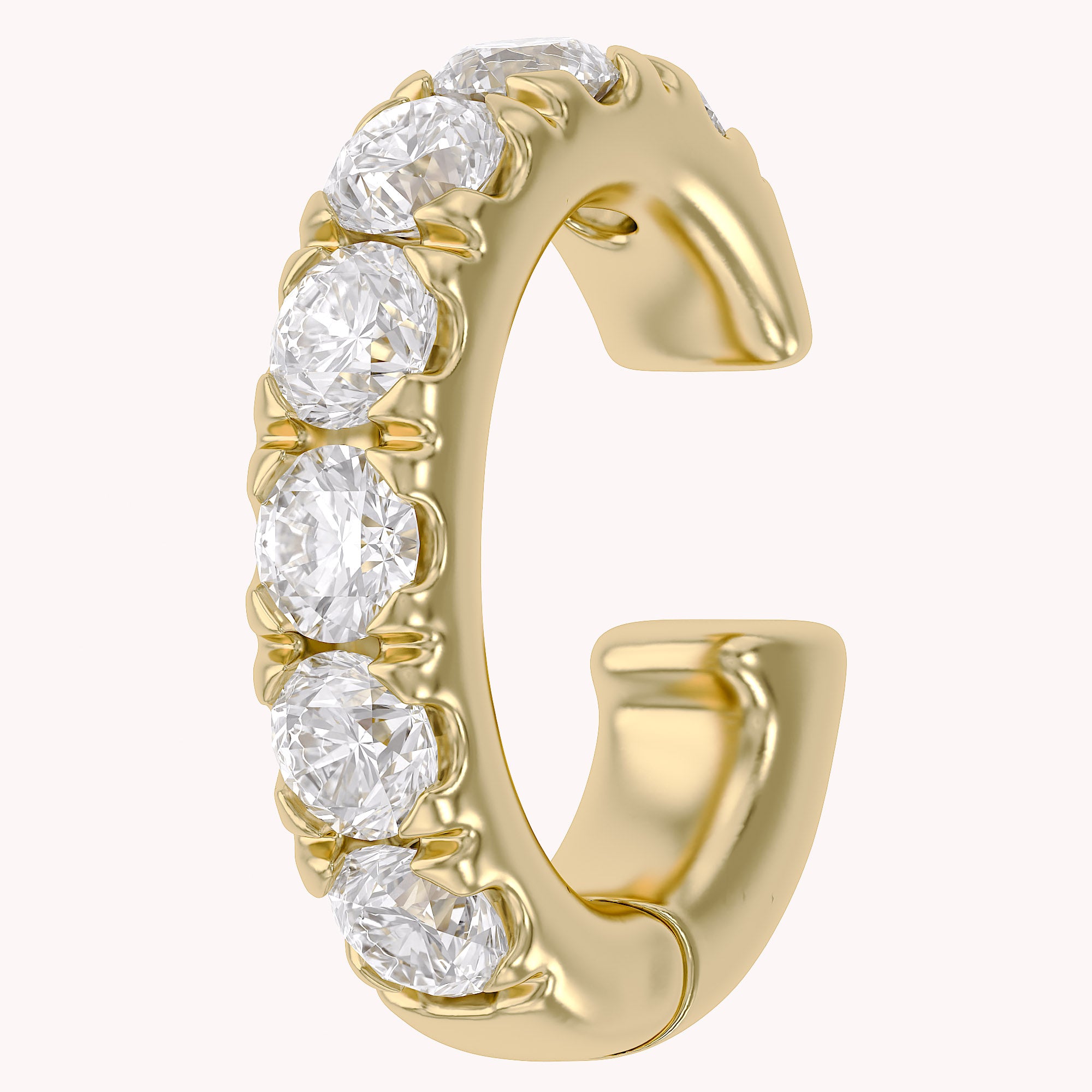 Lab Created Moissanite Single Piece Cuff Earrings