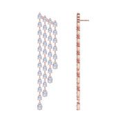 Tassels Earrings for Women Pear Shape 4.00 Carat Lab Created Moissanite