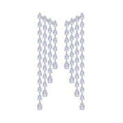 Tassels Earrings for Women Pear Shape 4.00 Carat Lab Created Moissanite