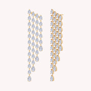 Tassels Earrings for Women Pear Shape 4.00 Carat Lab Created Moissanite