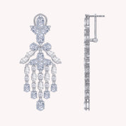 Multi Shape White Cubic Zirconia chandelier earrings