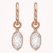 2 CT Marquise Cut Lab Grown Diamond Huggie Drop Earrings