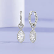 2 CT Marquise Cut Lab Grown Diamond Huggie Drop Earrings