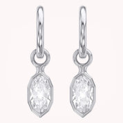 2 CT Marquise Cut Lab Grown Diamond Huggie Drop Earrings