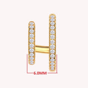 Double Huggie Hoop Cuff Earrings For Women 0.25 Carat Round Lab Grown Diamond