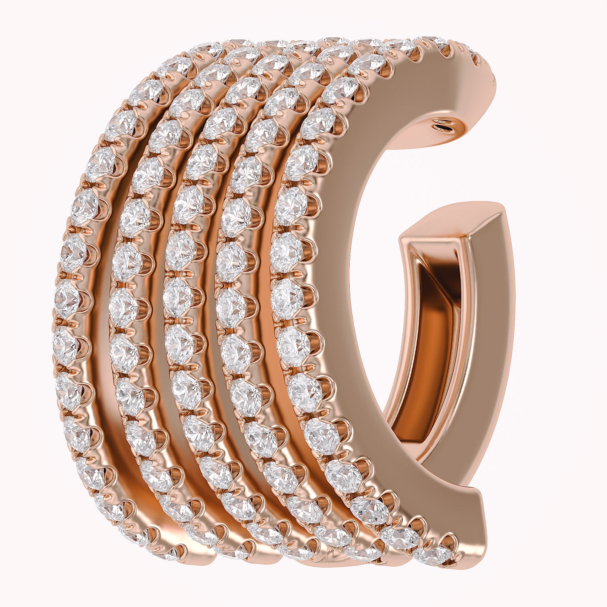 0.53 CTW Round Cut Lab Grown Diamond Everyday Single Cuff Earring