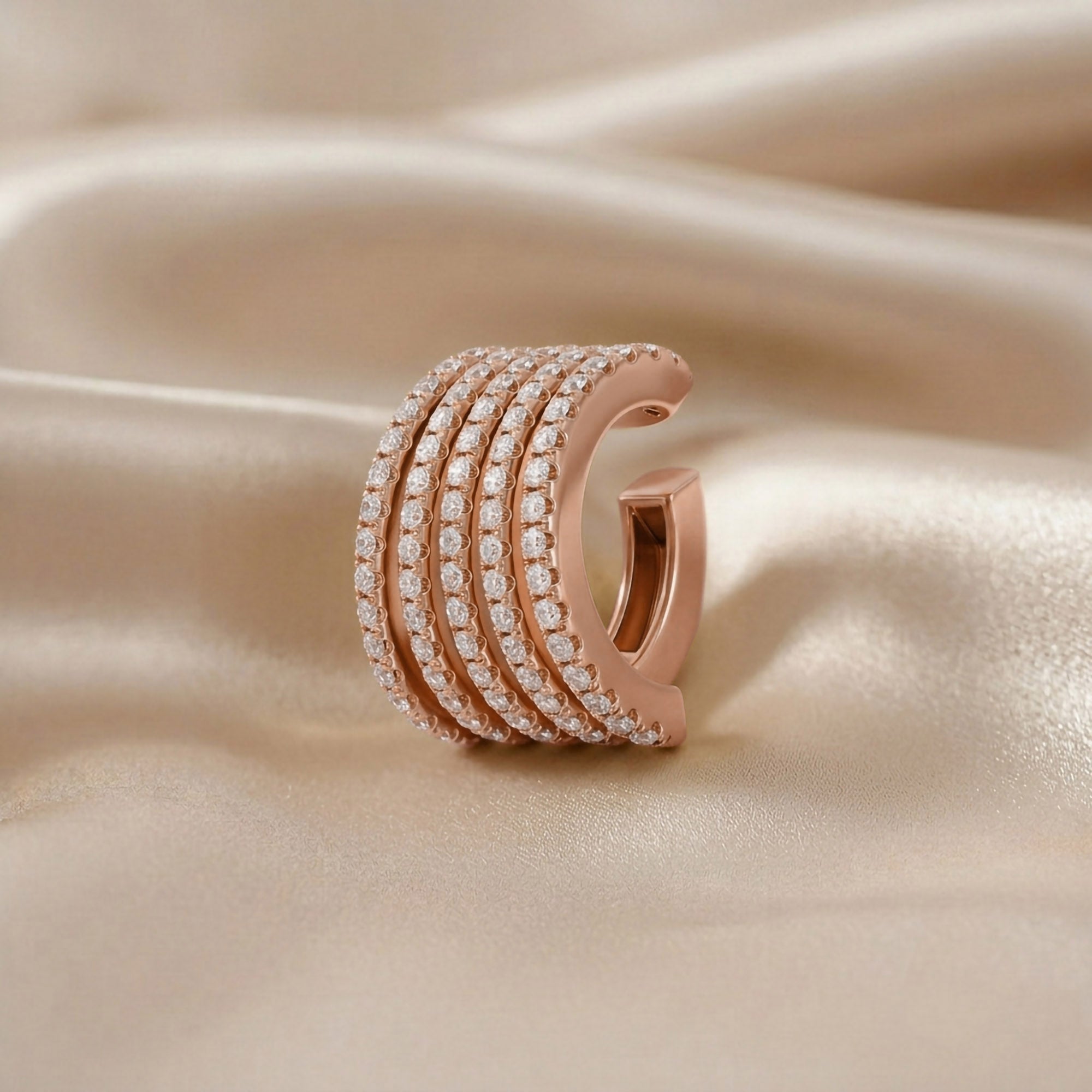 0.53 CTW Round Cut Lab Grown Diamond Everyday Single Cuff Earring