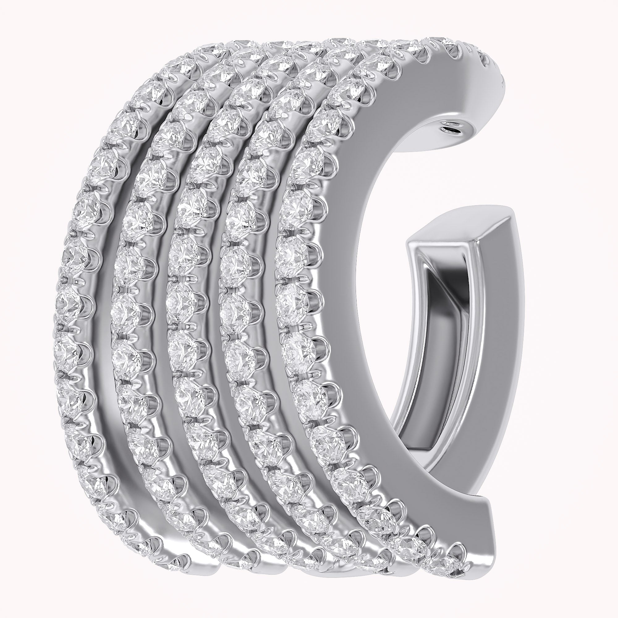 0.53 CTW Round Cut Lab Grown Diamond Everyday Single Cuff Earring