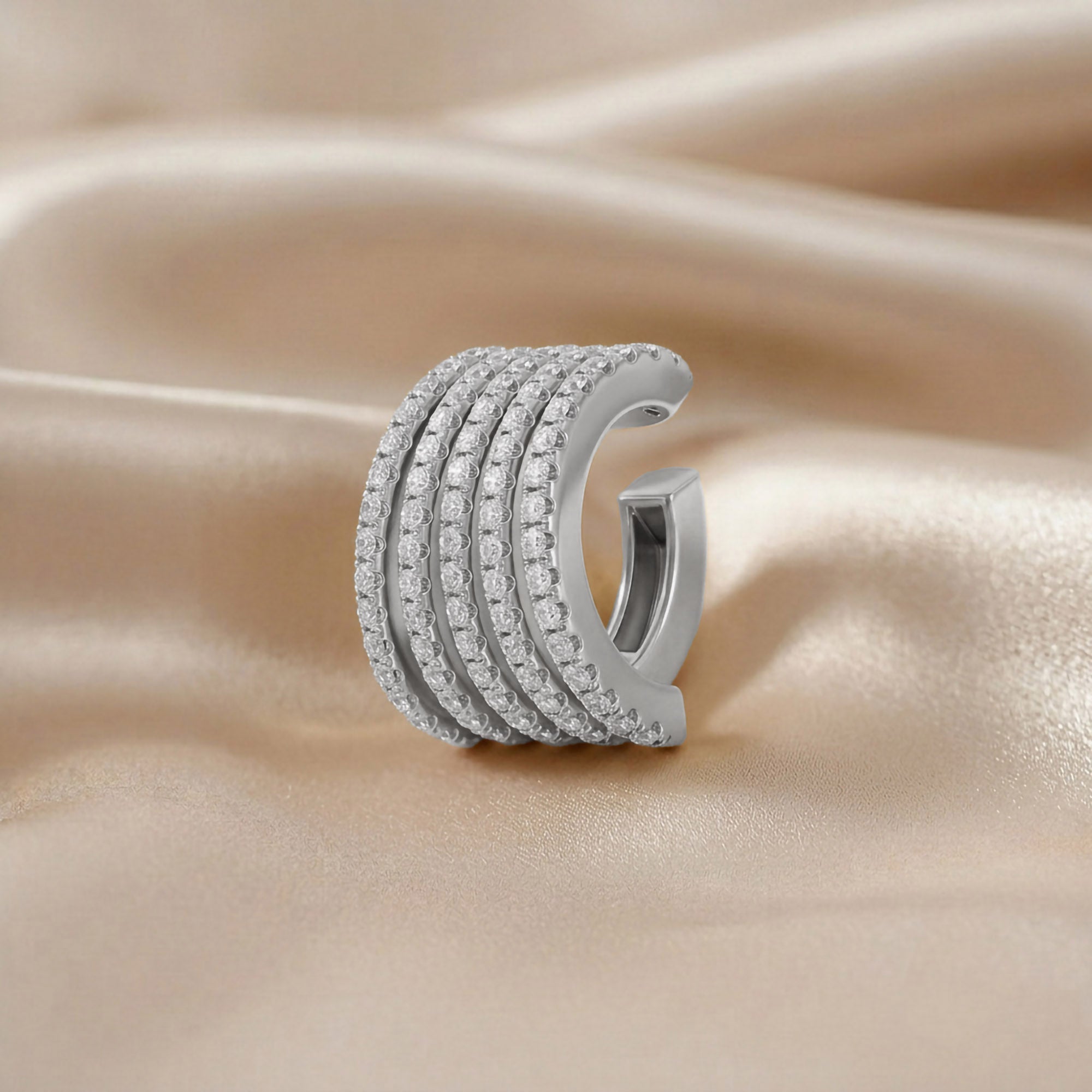 0.53 CTW Round Cut Lab Grown Diamond Everyday Single Cuff Earring