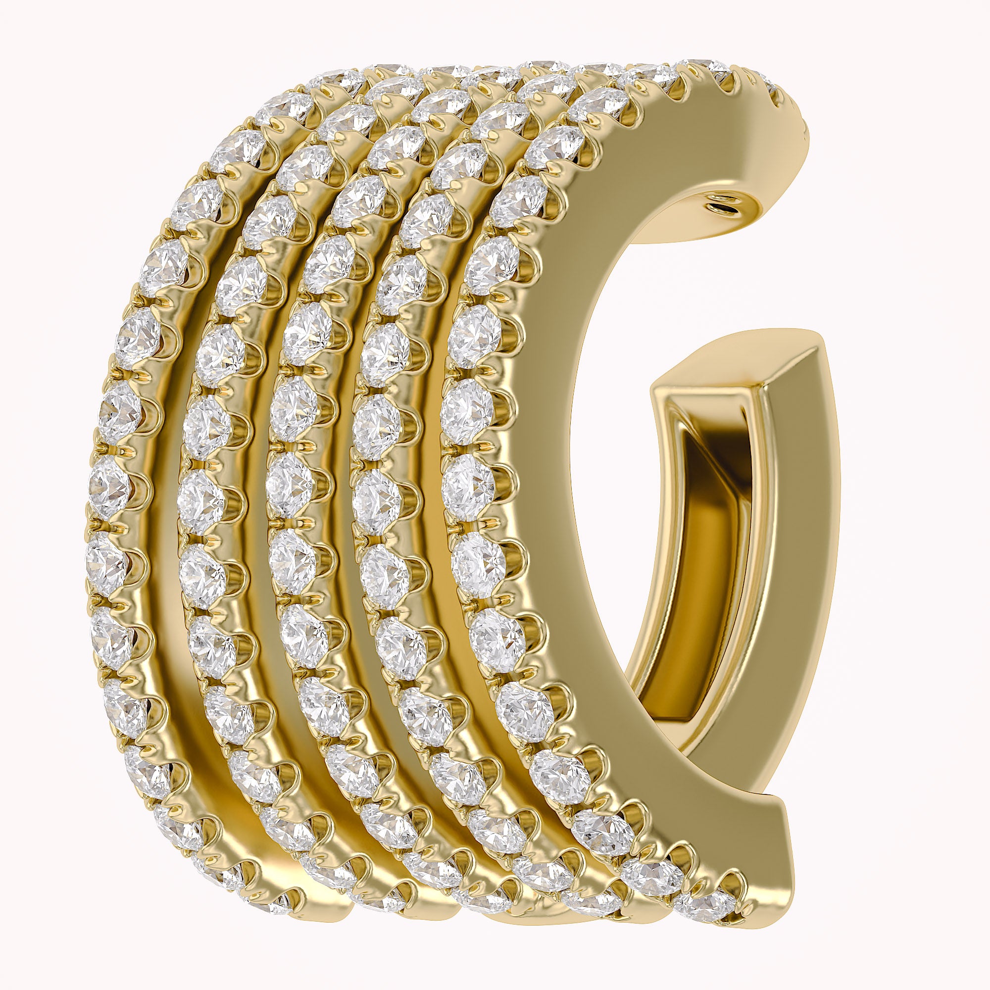 0.53 CTW Round Cut Lab Grown Diamond Everyday Single Cuff Earring