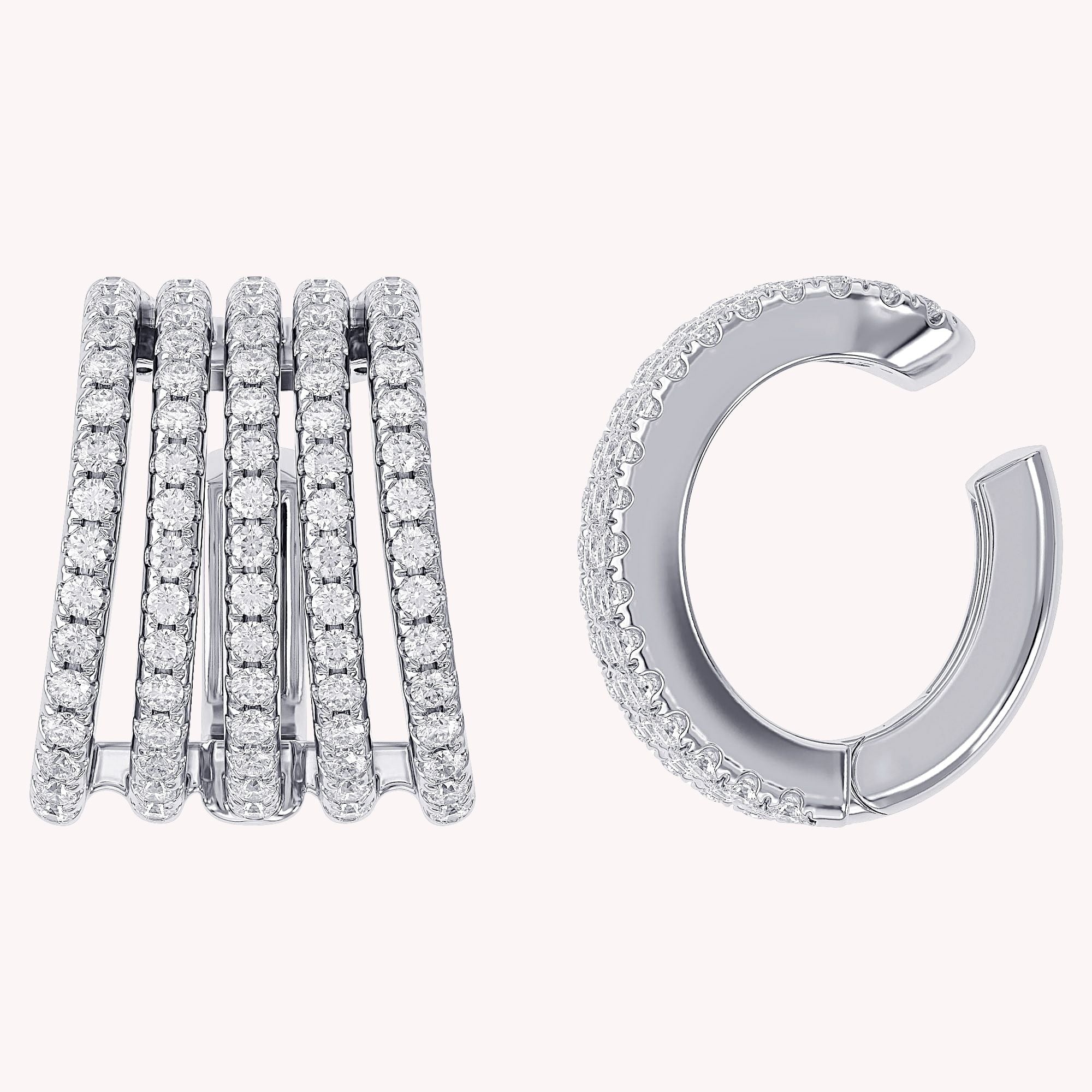 0.53 CTW Round Cut Lab Grown Diamond Everyday Single Cuff Earring