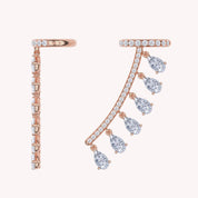 2 Carat Lab Grown Diamond Single Ear Cuffs Earrings