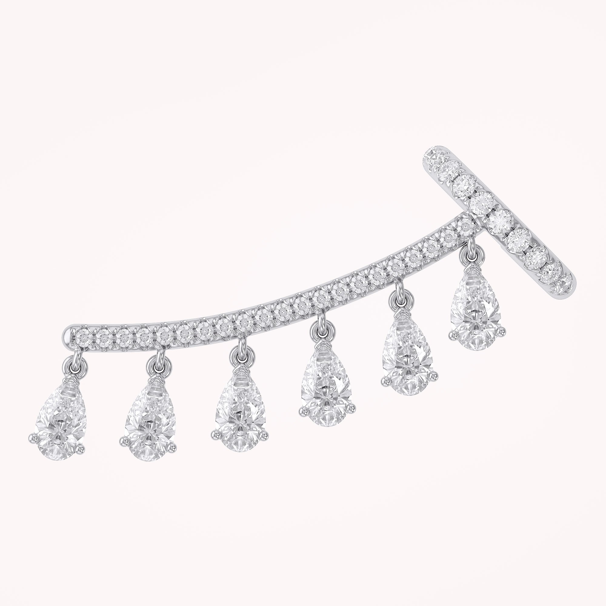 2 Carat Lab Grown Diamond Single Ear Cuffs Earrings