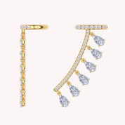 2 Carat Lab Grown Diamond Single Ear Cuffs Earrings