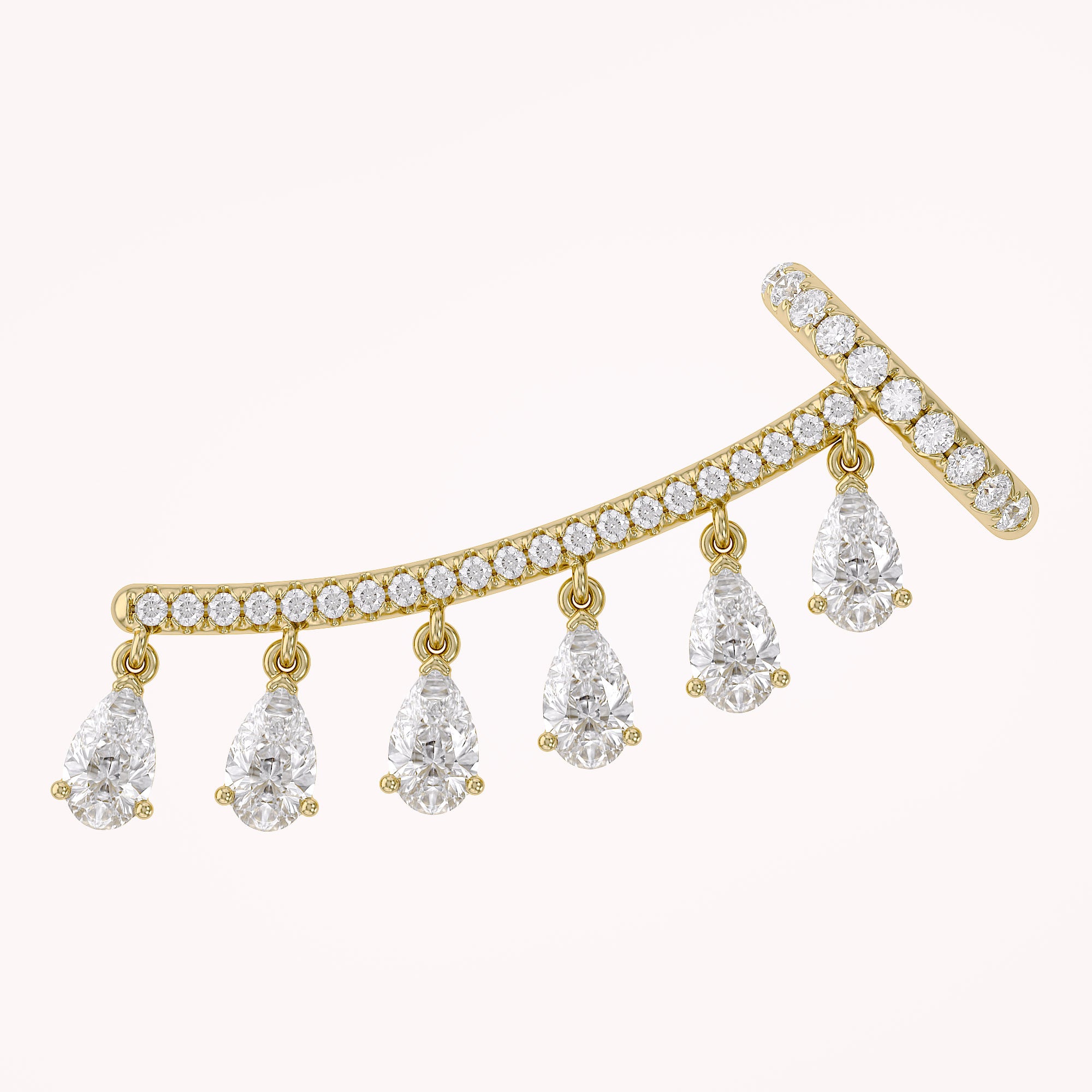 2 Carat Lab Grown Diamond Single Ear Cuffs Earrings