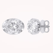 3 CT Oval Lab Grown Diamond Solitaire Georgian Setting Stud Earrings