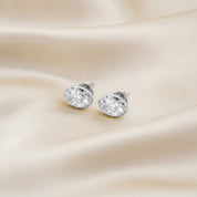 3 CT Oval Lab Grown Diamond Solitaire Georgian Setting Stud Earrings