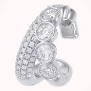 1.10 CTW Lab Grown Diamond Round Single Floral Cuff Earrings
