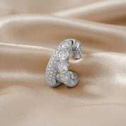 1.10 CTW Lab Grown Diamond Round Single Floral Cuff Earrings
