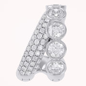 1.10 CTW Lab Grown Diamond Round Single Floral Cuff Earrings