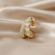 1.10 CTW Lab Grown Diamond Round Single Floral Cuff Earrings
