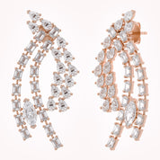 4.95 CCTW Lab Grown Diamond Marquise, Pear & Emerald Earrings