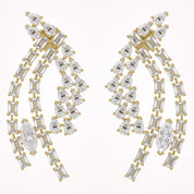 4.95 CCTW Lab Grown Diamond Marquise, Pear & Emerald Earrings