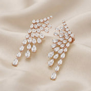 4.30 CTTW Pear and Round Lab Grown Diamond Ear Climbers Stud Earrings