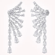 4.30 CTTW Pear and Round Lab Grown Diamond Ear Climbers Stud Earrings