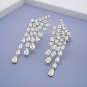 4.30 CTTW Pear and Round Lab Grown Diamond Ear Climbers Stud Earrings