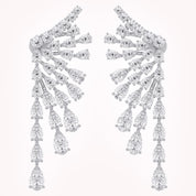 4.30 CTTW Pear and Round Lab Grown Diamond Ear Climbers Stud Earrings