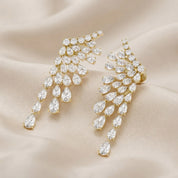 4.30 CTTW Pear and Round Lab Grown Diamond Ear Climbers Stud Earrings