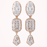 25.30CT Multishape Lab Grown Diamond Dangle Drop Earrings